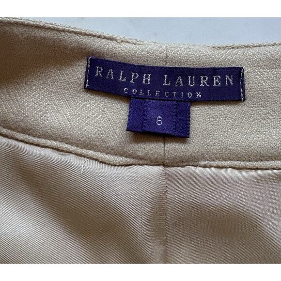 Ralph Lauren Collection Purple Label Skirt Ivory Cashmere Wool A-line Runway 6 S - Picture 5 of 11